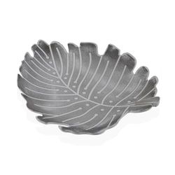 Versa Centre de Table Feuille Grise 28 x 3,5 x 33 cm
