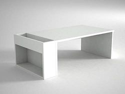 Alphamoebel Tables Basses, Bois d'ingénierie, Blanc, 95 x 34 x 50 cm