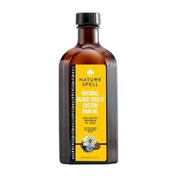 Nature Spell Huile de traitement à base de graines noires et de ricin pour cheveux et corps, 150 ml