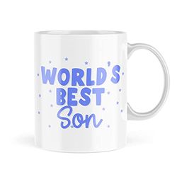 Tongue in Peach Funny Novelty Mugs | World's Best Son | Birthday Son from Dad from Mum | Tea Coffee Mug | Banter Funny Joke | MBH2407