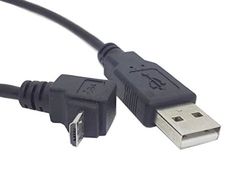 System-S Korte micro-USB-kabel met hoekstekkers 90 graden gebogen 20 cm