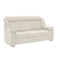 CAVADORE Beata - Divano a 3 posti in pelle, design moderno, 188 x 98 x 92 cm, colore: Bianco