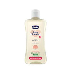 Chicco Baby Moments Olio Massaggio Sensitive, Formula Naturale, Nutre e Idrata la Pelle - 200ml