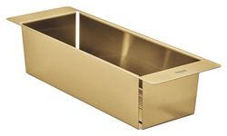 GROHE Vaschetta Cucina Forata Multifunzionale, 450 x 150 x 100 mm, In acciaio inossidabile, Lavabile in lavastoviglie, Anticorrosione, Oro Spazzolato, 40852GN0