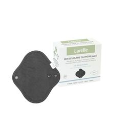 Larelle Washable Organic Cotton Panty Liner, Cloth Pad with Wings, Black, Reusable, Sustainable, Eco-Friendly, Soft, Adjustable, Breathable, Comfortable