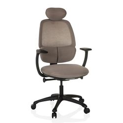 hjh OFFICE Silla de Oficina ergonómica RI-Cover Silla giratoria con Apoyo Lumbar Regulable, Respaldo Transpirable, Gris