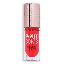 Revolution Beauty, Pout Bomb Plumping Lip Gloss, High-Shine for Glossy, Fuller & Plump Lips with Hyaluronic Acid & Peptides, Vegan & Cruelty-Free, Cherry Sheer Red