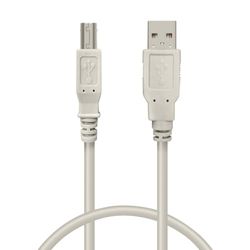 Waytex 11218 USB 2.0 Cable A Macho/B Macho 1,80 m, apantallado, Color Beige