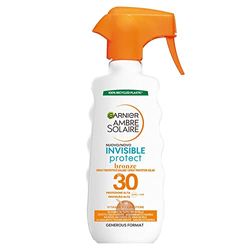 Garnier Ambre Solaire skyddsspray osynlig, skyddar brons, ansikte och kropp, osynlig på alla hudtyper, hög SPF 30, berikad med vitamin och karoten, maxiformat 300 ml