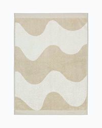Marimekko Lokki Essuie-Mains en Coton éponge (Beige) – Serviettes à Motif Vagues – 71,1 x 50,8 cm