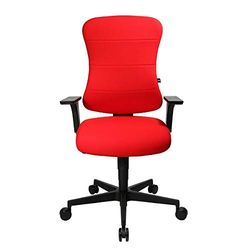 TOPSTAR Art Comfort - Silla de Oficina con cojín de muelles y reposabrazos Ajustables en Altura, Color Rojo
