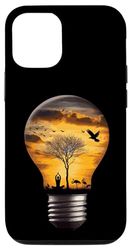 Custodia per iPhone 12/12 Pro Lampadina Yoga Tramonto Cool Tees yoga posa pacifica Meditazione