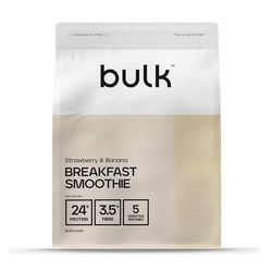 Bulk Batido Para Desayuno Completo, Alto contenido en proteínas, Trozos de fruta auténticos, Fresa y Plátano, 500 g, 8 Dosis