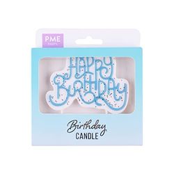 PME - Bougie 'Happy Birthday' - Bleu Pailleté