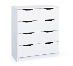 Inter Link - Byrå - 8 lådor - Lådskåp - Sideboard - Melaminbelagd - Vit - Lådor med infällda handtag - Westphalen 8H