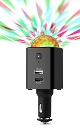 Technaxx Disco Mobile-Auto Charger TX-159 – Car Disco Light with Sound Activation, Built-in Battery, 3 USB Ports (QC 3.0 & USB-C) – Perfect for Outdoor, Camping, Beach & Party Use