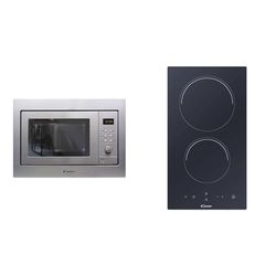 Candy MIC 201 EX Forno a Microonde da Incasso con Grill, 800 W, 20 Litri, Ricette Automatiche & CID 30/G3 Piano Cottura a Induzione, 2 Fuochi, 3500 W, Comandi Touch, Timer Elettronico
