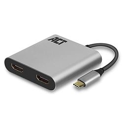 Convertitore USB-C - 2 x presa HDMI 0,15 metri, 1 x 4k a 60 Hz/MST, 2 x 1080p, alloggiamento in metallo