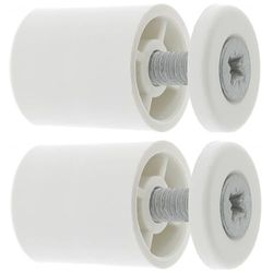 cyclingcolors 2x Butée d'arrêt de lame finale de volet roulant ronde 25mm Ø22mm en PVC avec rondelle et vis Store Fenêtre Enroulement Déroulement Coffre Menuiserie, blanc