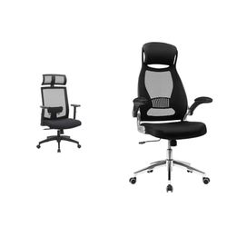 SONGMICS Silla de Oficina de Malla, Silla de Escritorio, Giratorio de 360 & OBN86BK Silla giratoria de Oficina Silla de Escritorio de Malla