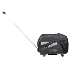 dbest products Pet Smart Cart, Grande, Nero, Rolling Carrier con Ruote Morbido Lato Pieghevole Pieghevole Borsa da Viaggio per Cani Gatti compagnie aeree Zaino Bagagli Tote