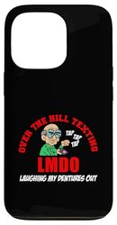 Senior Texting Elderly Funny Laughing My Dentures Out Joke Case for iPhone 13 Pro