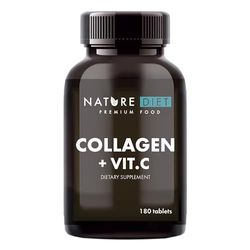 Nature Diet - Collagen with Vitamin C, 180 Tablets, 500 mg , Collagen Hydrolysate