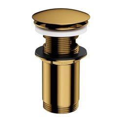 Omnires A706GL, Tappo click-clack per lavabo con troppopieno KLIK-KLAK, Gold