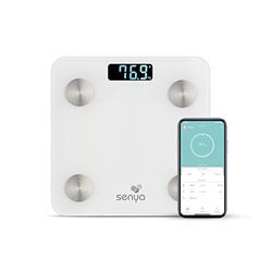 Senya SYWB-S007 - Báscula de baño con Bluetooth para un seguimiento diario de tu salud, Blanco