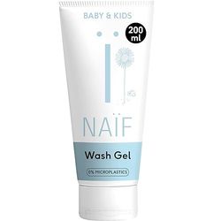 Naïf Gel de duche nutritivo - para bebés e crianças - gel de duche para cuidados com o bebé para peles sensíveis - ingredientes de base natural - 100% vegan - 200 ml
