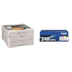 Brother HLL8240CDW Stampante LED a Colori, 30 ppm TN248VAL multipack 4 colori da 1.000 pag cad