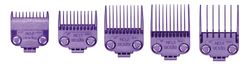 Andis 01410 Professional Master Clipper Guards – Set di pettini a doppio magnete – Piccolo, adatto per MBA, MC-2, ML, PM- & PM-4, impermeabile, viola, 5 pezzi