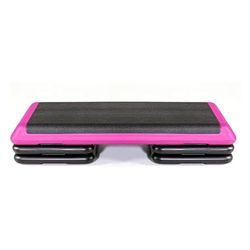 The Step Original Aerobic Platform Health Club Size Steppers for Exercise with 4 risers for adjustable Home Workout,Pink