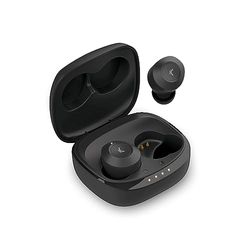 KSIX Oblivion Auriculares inalámbricos, Micrófono HD para Llamadas, Resistente al Agua, Asistentes de Voz, 19h Autonomía, True Wireless Stereo, Control Táctil, Negro​