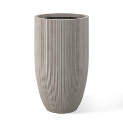 Kante Fioriera rotonda in cemento alta 61 cm, grandi vasi per piante da interni ed esterni con foro di drenaggio e tappo in gomma, decorativi moderni per casa, patio, veranda, calcestruzzo