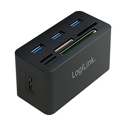 LogiLink CR0042 Hub USB 3.0 con lettore di schede all-in-one (Micro SD/SD/MS / M2 / CF) nero