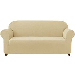 subrtex 1 Piece Elastic Sofa Cover Non-Slip Sofa Covers Anti Scratch Adjustable Protector (3 Seater, Khaki)