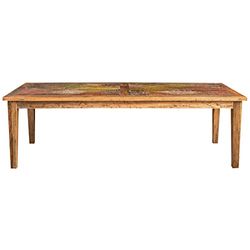 Biscottini Tavolo legno massello 252x102 cm Made in Italy | Tavolo legno grezzo riciclato | Tavolo da pranzo in legno massello | Tavolo sala