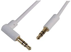 Pro Signal PSG3126-1M Slim 3.5mm Stereo Jack Plug to 90 Degree Jack Plug Lead, 1m, White