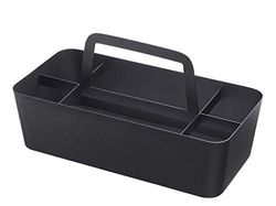 YAMAZAKI Home - Caja de Herramientas (tamaño Grande), Acero Silicona, Negro, Large