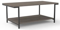 Novilla Salontafel voor woonkamer, salontafel met 2 niveaus met open opbergplank, moderne industriële stijl metalen frame, AdjusTable tafelpoten, waterdicht bureaublad, walnoot, 110x60x45cm