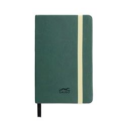 UNIPAPEL Cuadernos de notas tapa dura | Con Goma Vertical de Cierre | Esquinas Redondeadas | Polipiel | Color VERDE OSCURO | Con Hojas Rayadas | Tapa Dura | Tamaño A6 | 80 Hojas