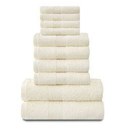 Gaveno cavalia 10pk Toronto para Cuna con 4 y 4 Cara, Mano 2 Toalla de baño, algodón, Cream, Full