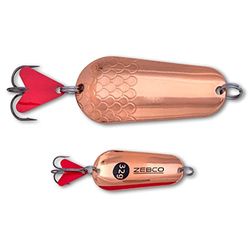 Zebco Premium Trophy Z-Slide klassieke richtingaanwijzers visaas spoons snoek aas visaccessoires, koper/rood, 20 g