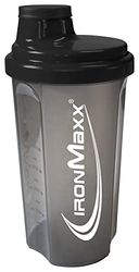IronMaxx Shaker à protéines - Noir Nuit 700 ml | Shaker à protéines avec bouchon vissé, passoire, échelle | anti-fuite, sans BPA, lavable