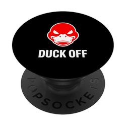 Pato Off Cheeky Cartoon Funny Animal Juego de palabras PopSockets PopGrip Adhesivo