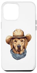 Carcasa para iPhone 12 Pro Max Perro Golden Retriever con sombrero de vaquero Golden Retriever Lovers