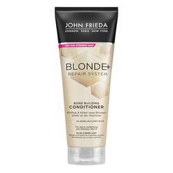 John Frieda BLONDE+ Repair System Conditioner - Med Bond Building Plex - Innehåll: 250 ml - För blond skadad av blekning - Stärker och bildar nya broar direkt på hårfibrerna