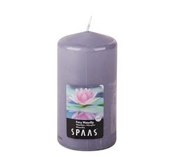 Spaas Vela perfumada em forma de cilindro de 80/150 mm, ± 65 horas, design de nenúfares, cor cinza