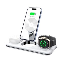 ECHO 3-in-1 draadloze magnetische oplaadstation, wit, compatibel met Apple